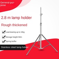 Trépied professionnel pour éclairage photo 2,8 m en acier inoxydable, entièrement métallique, tube épais de grand diamètre pour lampe flash