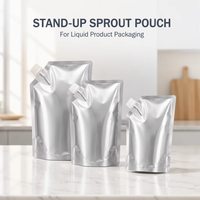 Pochettes à bec verseur en aluminium pour liquides, emballage individuel de jus, lait, gelée, boissons – Sachets argentés à bec verseur