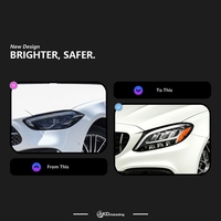 Feux de voiture pour Benz W205, lentille de projecteur de phare, 2014-2021, C180, C200, C260, phare LED, feux de jour, accessoires automobiles