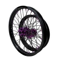 Jeu de roues à rayons en alliage d'aluminium anodisé KYZ CNC 19/16 pouces Supermoto, moyeu violet 19x1.6 16x1.85, pour moto électrique Talaria MX5