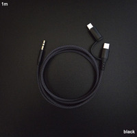 Kabel Audio 2 in 1 USB Type C 8 Pin ke DC 3.5 dengan Pelindung Nilon untuk Speaker dan Power Amplifier