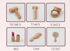 COMMIKI Ensemble de jouets de coiffeur en bois pour enfants avec ciseaux Peigne Sèche-cheveux Outils de <span class=keywords><strong>maquillage</strong></span> <span class=keywords><strong>Jeu</strong></span> de rôle <span class=keywords><strong>Salon</strong></span> de beauté <span class=keywords><strong>Jeu</strong></span> pour faire semblant de jouer - Product Image 5