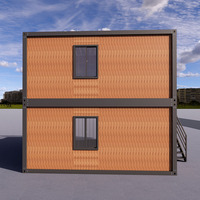 Maison de luxe en conteneurs d'acier à deux étages, design moderne, écologique et étanche, préfabriquée modulaire avec 4 chambres, bureau et toilettes