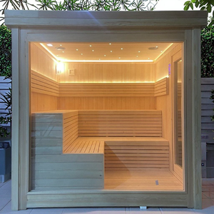 Poêle <span class=keywords><strong>de</strong></span> sauna au design moderne pour salle <span class=keywords><strong>de</strong></span> sauna traditionnelle à vapeur humide avec fenêtre latérale panoramique en verre pour villa <span class=keywords><strong>et</strong></span> hôtel - Product Image 5
