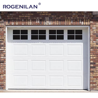 Porte de garage sectionnelle en aluminium de style américain avec fenêtres de vue, surface finie, insonorisée et étanche, antivol