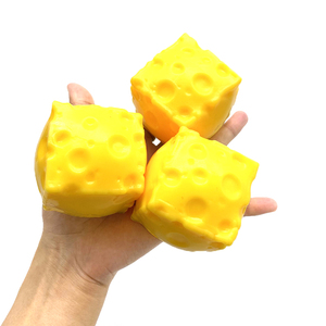 TPR Yellow Cheese Shape Soft <b>Squeeze</b> Stress <b>Ball</b> for Desktop Anxiety Relief Office Decor Kids and Adults Promotional Gift - Product Image 1
