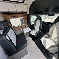 Kit d'aménagement intérieur pour fourgon de voyage 4x4 Sprinter avec tente de toit escamotable, lit, sièges pivotants, panneaux muraux à lattes, fabrication OEM