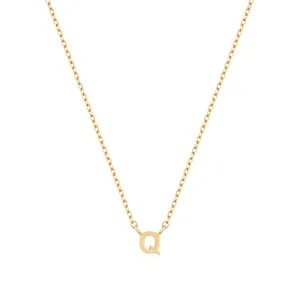 Mercery-joyería personalizada de oro auténtico de 14 K, colgante con inicial del alfabeto de A Z, joyería de oro sólido Simple, collar de letras de 14 K