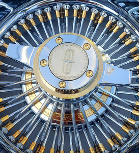 Jantes à rayons chromées 13x7, 72 rayons colorés, 2 barres, système Knock-Off - Product Image 3