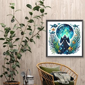 Kit de Pintura de Diamantes Creativo de 40*40CM, Decoración de Sala de Estar con Diseño de <span class=keywords><strong>Mago</strong></span> del Océano, Kit de Pintura de Diamantes Acrílicos Redondos Modernos - Product Image 5