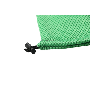 Pequena Bolsa de Malha de <span class=keywords><strong>Nylon</strong></span> Preta Elegante com Cordão e Etiqueta Tecida, Lavável, para Presentes 9X13 CM - Product Image 3