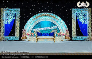 Décor de scène du Grand mariage victorien blanc, décor de réception FRP de mariage royale, élégante scène victorienne - Product Image 5