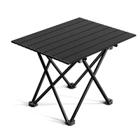 Table de camping pliable d'extérieur avec design intégré en forme d'œuf, cadre en fer rectangulaire, mobilier d'extérieur pour pique-niques et stands