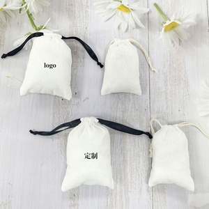 Bolsa de Embalaje de Lino con Cordón para Joyería, Pequeña, con Logotipo Personalizado Impreso, para Regalo - Product Image 6