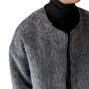 2025 nuevo <span class=keywords><strong>Mahai</strong></span> hombres fino largo Denim Sudadera con capucha Casual suelta cremallera otoño abrigo chaqueta cuello alto moda Techwear chaqueta - Product Image 5