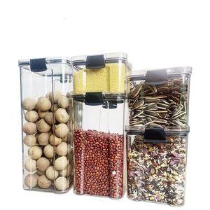 厨房干粮密封罐带盖盒可堆叠食品储存容器套装 - Product Image 1