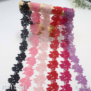 Оптовая продажа, партия, в наличии, 4,5 см, гипюр, химическая кружевная отделка, многоцветная вышивка, кружевная отделка - Product Image 1