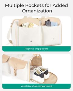 กระเป๋าเดินทางสตรีสไตล์วินเทจขนาดใหญ่ พร้อมช่องใส่ของหลายช่อง และดีไซน์ที่เหมาะกับการเดินทางและยิม พร้อมระบบ TSA Friendly - Product Image 5