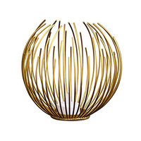 Portacandele Tealight con luce a Led geometrica in metallo decorativo per la decorazione domestica, portacandele Tealight a forma di ciotola rotonda generica