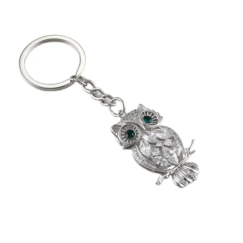 Cincin kunci anime logam enamel keras hadiah kecil lucu Promosi gantungan kunci burung hantu diy kartun 2d sesuai pesanan dengan berlian