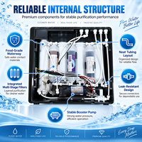 Distributeur d'eau sans réservoir à 7 étapes, purificateur d'eau RO sous évier, écran tactile intelligent, surveillance TDS, filtre minéral alcalin