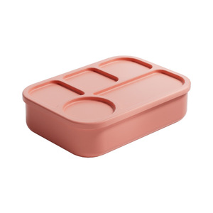 Food Grade Silicone <b>Lunch</b> <b>Box</b> Five Compartment Airtight Seal Microwave Safe Rectangle Solid Color Bento <b>Box</b> - Product Image 2