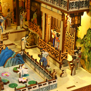 CAYI Han Palace Book Nook, Rompecabezas 3D de Madera, Kit de Miniatura para Librero, Inserto para Estante, Canción del Palacio Han, Book Nook - Product Image 4