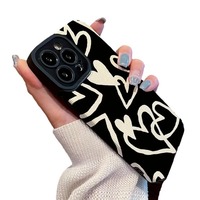 Coque de protection antichoc tendance en TPU motif cœur mignon pour iPhone 18, 17 Air, 16, 16 Pro, 15, 15 Pro Max, 14 Pro Max