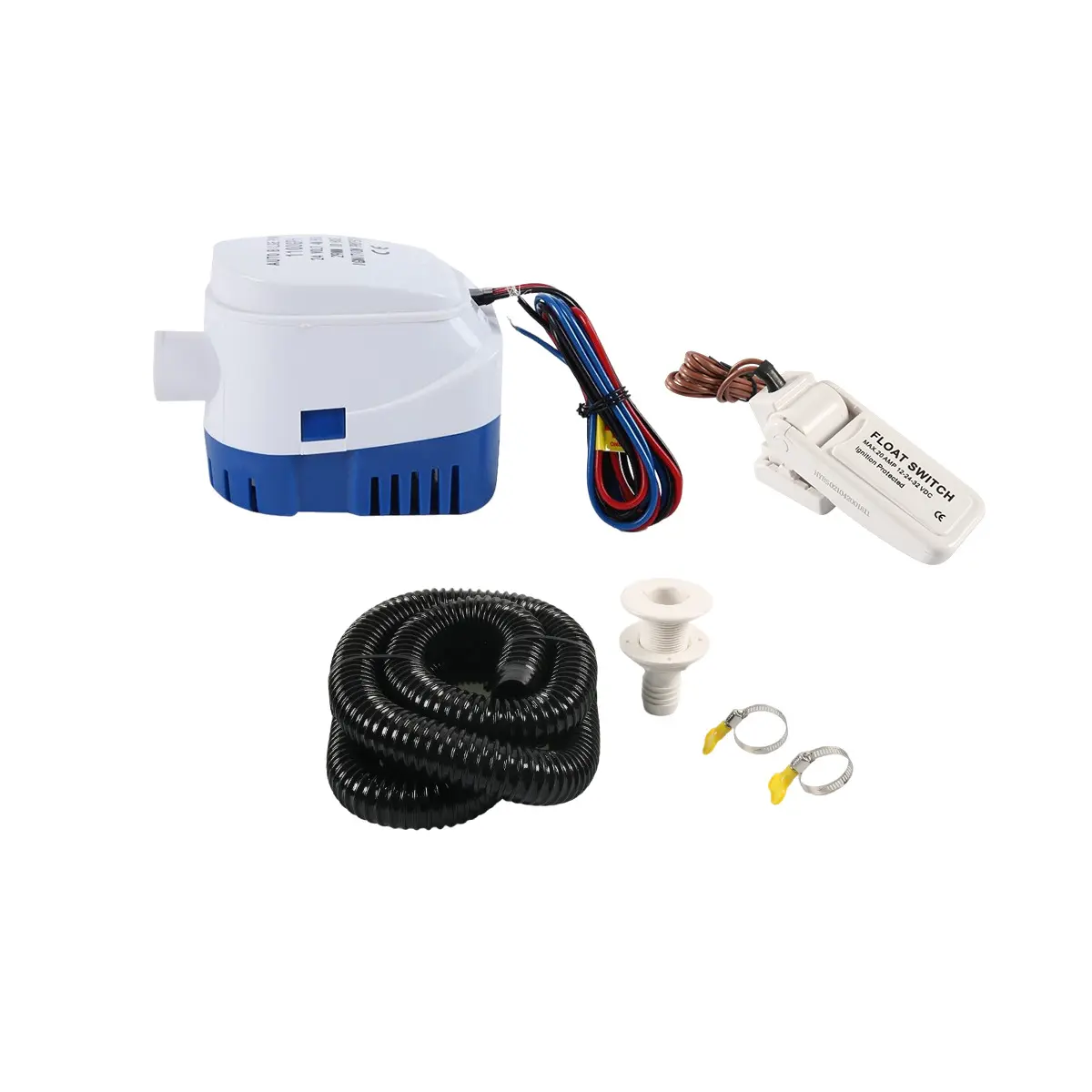 12V 1100GPH pompa di sentina completamente automatica con interruttore a galleggiante kit tubo dell'acqua adatto per yacht rv e navi