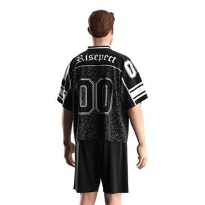 เสื้อเจอร์ซีย์ฟุตบอลอเมริกันสไตล์เรโทรผ้าตาข่ายสำหรับผู้ชาย เสื้อรักบี้วินเทจแบบปรับแต่งได้ เหมาะสำหรับใส่ลำลองและฝึกซ้อม - Product Image 3