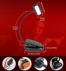 Lámpara de Lectura Recargable con Clip para Mesita de Noche, con Luz Roja LED de 670nm, Protección para los Ojos, para Sala de Estar y Dormitorio - Product Image 6
