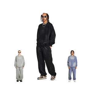 Vêtements pour hommes 2025 automne sens avancé loisirs deux pièces ensemble doublé polaire ample Wei <span class=keywords><strong>Yi</strong></span> sweats à capuche Style de rue - Product Image 4