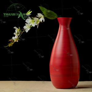 แจกันไม้ไผ่สีแดงเข้มและสีฟ้าสำหรับตกแต่งในร่มและกลางแจ้งสไตล์เวียดนามสำหรับตกแต่งบ้าน/ห้องนั่งเล่น - Product Image 5