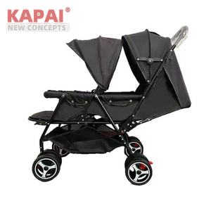 Poussette double moderne KAPAI pour bébés et tout-petits, légère, pliable facilement, grand panier de rangement, réglable - Product Image 3