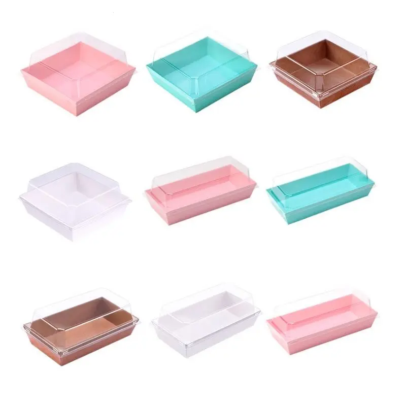 Hoge Kwaliteit Sandwich Box Ruimte Cover Voedsel Doos Kraftpapier Plastic Dozen Custle Cake Verpakking