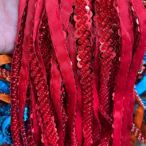 Pita Renda Buatan Tangan Lebar 8mm dengan Payet Bunga Vintage Ramah Lingkungan untuk Aksesori Pakaian dan Tas - Product Image 2