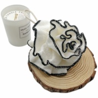 Boule éponge de lavage exfoliante en fibre de bambou biodégradable, fleurs de bain, douche