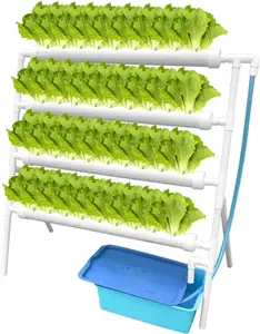 PVC Hydroponic Grow System 36 Positions 4 Tubes Grow Kit For Leafy Vegetables 4 Tier Vertical Hydroponic Kit