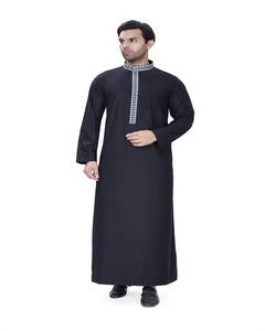 ชุดคลุมอิสลามสำหรับผู้ชาย ผ้าโพลีเอสเตอร์ ปักลายแบบซาอุดิอาระเบีย แขนยาวสำหรับฤดูร้อน เสื้อคลุมแบบดั้งเดิมสำหรับชาวมุสลิม - Product Image 3