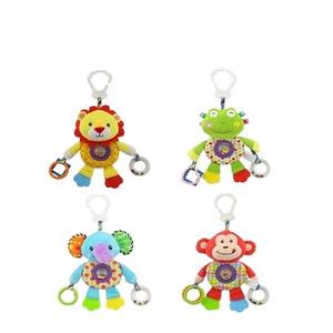 Jouet suspendu en peluche éléphant en peluche mobile en coton doux OEM pour berceau/poussette ensemble de jouets hochet rotatif en plastique musical - Product Image 1