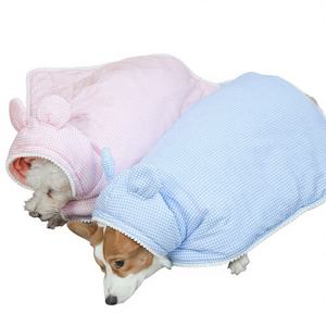 Piyama Anjing Musim Dingin Motif Kotak-kotak Bahan Katun Hangat, Gaun Tidur, Selimut Kecil Berlapis, Jubah Teddy Corgi - Product Image 1