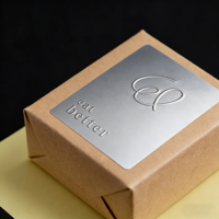 Autocollant gaufré durable en argent mat pour parfum, résiste aux huiles parfumées et garde son état impeccable