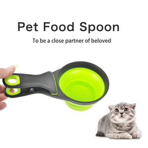 3 en 1 cuchara <span class=keywords><strong>de</strong></span> comida para perros plegable con cubierta <span class=keywords><strong>de</strong></span> comida para mascotas cuchara plegable para mascotas cuchara con cu - Product Image 2