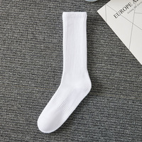 Chaussettes de basketball épaisses en coton, respirantes, simples, noires et blanches, avec coussinets sportifs