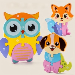 Houten dierenpuzzel Alfabetleerspeelgoed Montessori Matching Game Voorschoolse educatieve vormherkenningsactiviteit Kindercadeau - Product Image 3