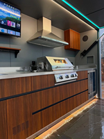 Cuisine extérieure moderne en acier inoxydable 2026 pour barbecue à gaz, abri de jardin avec mobilier de piscine pour l'extérieur