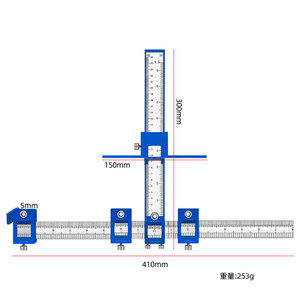Posicionador de perforación en forma de T Yunbei Yb para manijas de puertas de gabinetes, herramienta multifunción para manijas y perillas de muebles de madera. - Product Image 2