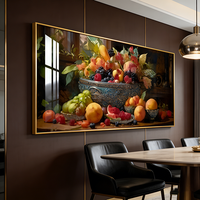 Peinture décorative de luxe pour salon, fruits, cuisine, peinture sur porcelaine de cristal, grand impression verticale, art mural pour salle à manger, LED