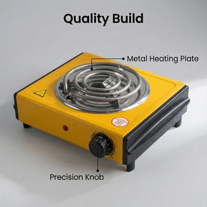 ポータブルコイルシングルバーナー電気ストーブ201ステンレス鋼イエローシングル電気ホットプレート - Product Image 3