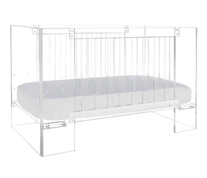 Acrylic bé cũi nhà máy tùy chỉnh sang trọng rõ ràng Acrylic bé giường lucite cũi cũi lucite thiết kế cũi chưa lắp ráp mà không có nệm - Product Image 2